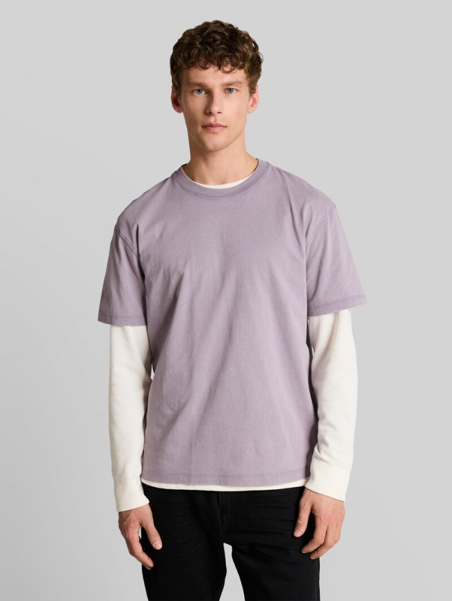 Tom Tailor Relaxed Fit T-Shirt aus Baumwolle - Soft Lilac Grey Tom Tailor Relaxed Fit T-Shirt aus Baumwolle - Soft Lilac Grey