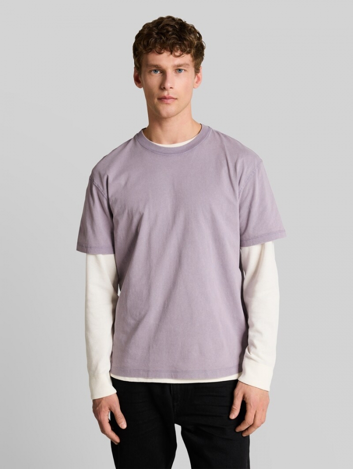 Tom Tailor Relaxed Fit T-Shirt aus Baumwolle - Soft Lilac Grey Tom Tailor Relaxed Fit T-Shirt aus Baumwolle - Soft Lilac Grey