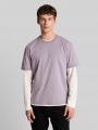 Tom Tailor Relaxed Fit T-Shirt aus Baumwolle - Soft Lilac Grey Tom Tailor Relaxed Fit T-Shirt aus Baumwolle - Soft Lilac Grey