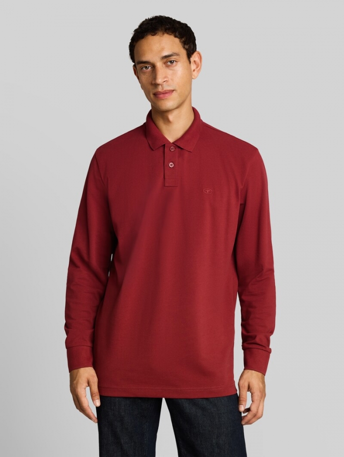 Tom Tailor Langarm Piqué Poloshirt - Pear Red Tom Tailor Langarm Piqué Poloshirt - Pear Red