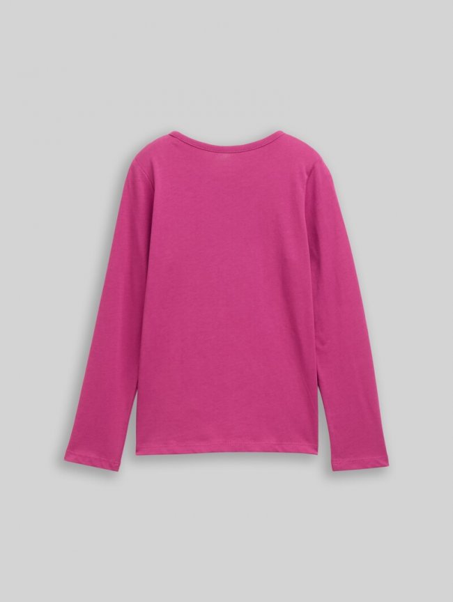 Tom Tailor Langarmshirt mit Print - Smooth Magenta Tom Tailor Langarmshirt mit Print - Smooth Magenta