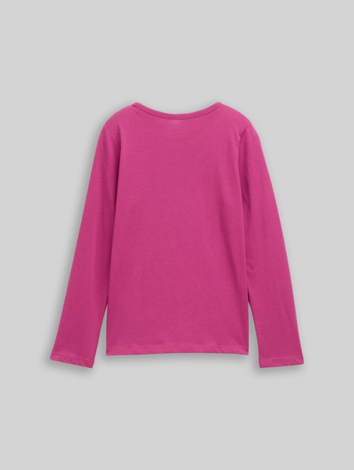 Tom Tailor Langarmshirt mit Print - Smooth Magenta Tom Tailor Langarmshirt mit Print - Smooth Magenta