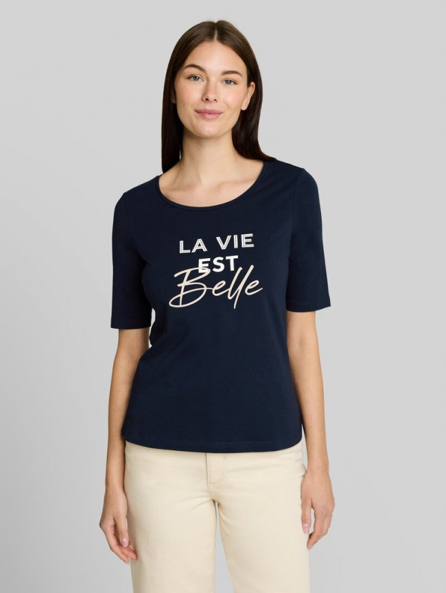 Tom Tailor Slim Fit T-Shirt mit Print - Sky Captain Blue Tom Tailor Slim Fit T-Shirt mit Print - Sky Captain Blue