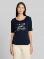 Tom Tailor Slim Fit T-Shirt mit Print - Sky Captain Blue Tom Tailor Slim Fit T-Shirt mit Print - Sky Captain Blue
