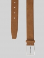 Tom Tailor TTLOGAN Velourledergürtel mit eckiger Dornschließe - Cognac Uni Tom Tailor TTLOGAN Velourledergürtel mit eckiger Dornschließe - Cognac Uni