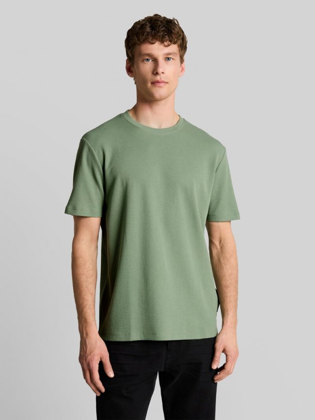 Tom Tailor T-Shirt mit Waffelstruktur - Sea Spray Tom Tailor T-Shirt mit Waffelstruktur - Sea Spray