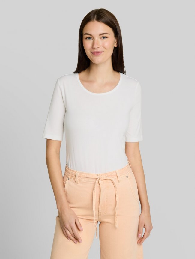 Tom Tailor Basic T-Shirt mit Rundhalsausschnitt - Whisper White Tom Tailor Basic T-Shirt mit Rundhalsausschnitt - Whisper White