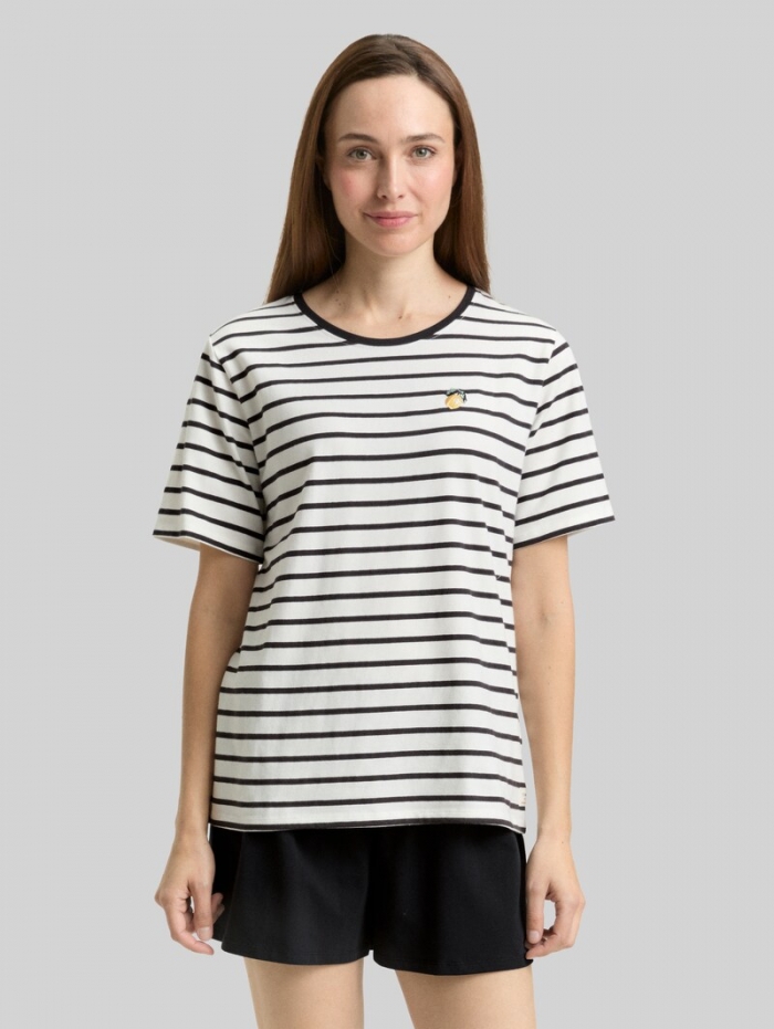 Tom Tailor Pyjama-Set mit Streifenmuster - Black-medium-striped