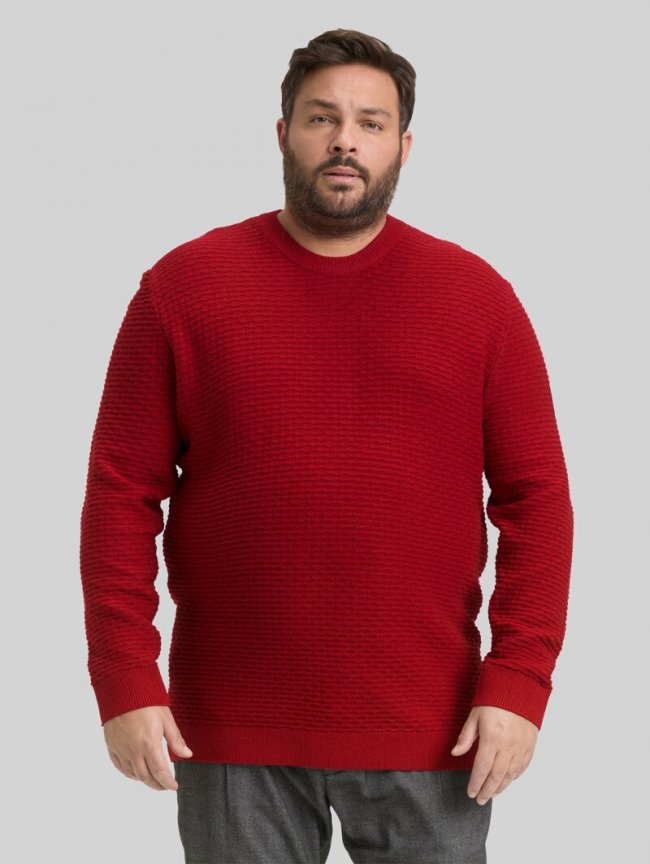 Tom Tailor Plus Size - Strickpullover mit Rundhalsausschnitt - Coach Red Tom Tailor Plus Size - Strickpullover mit Rundhalsausschnitt - Coach Red
