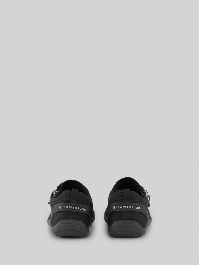 Tom Tailor Sneaker mit Reißverschluss-Detail - Black-uni Tom Tailor Sneaker mit Reißverschluss-Detail - Black-uni