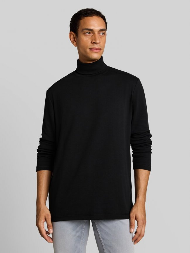 Tom Tailor Rollkragenshirt mit Logo-Print - Black Tom Tailor Rollkragenshirt mit Logo-Print - Black