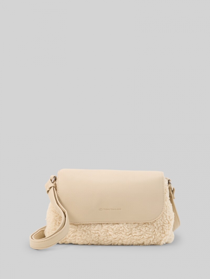 Tom Tailor TTZELINA S Umhängetasche mit Teddyfell - Beige / Beige