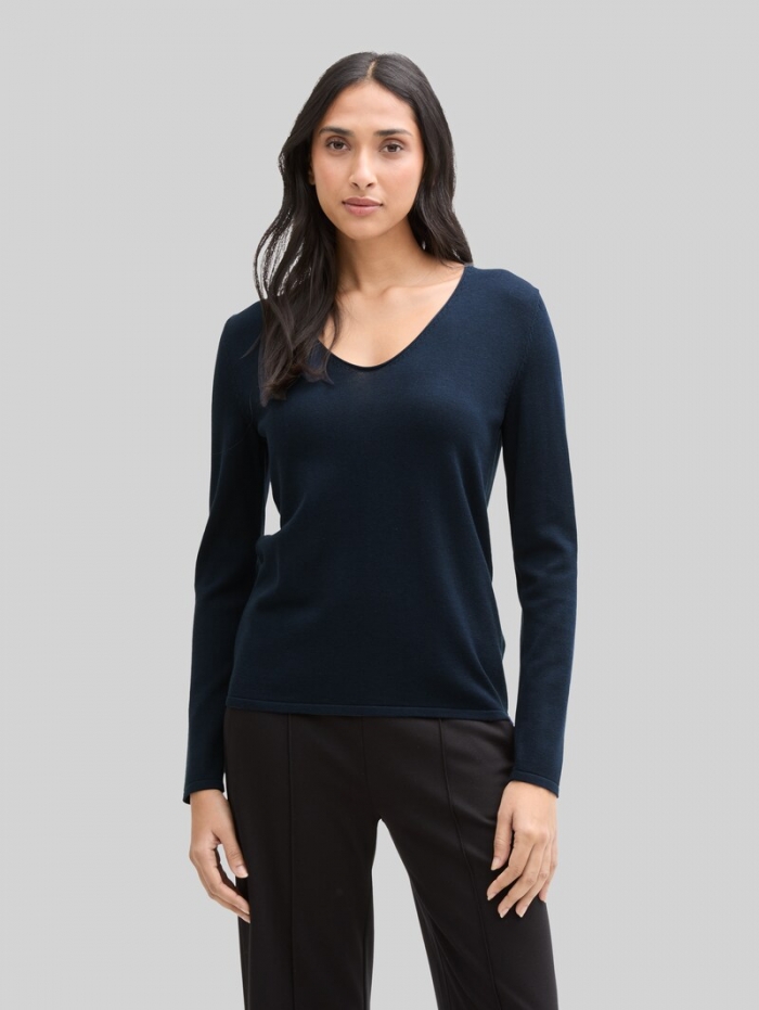 Tom Tailor Pullover mit V-Ausschnitt - Sky Captain Blue Tom Tailor Pullover mit V-Ausschnitt - Sky Captain Blue