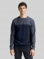 Tom Tailor Crewneck Sweatshirt mit Struktur-Mix - Sky Captain Blue