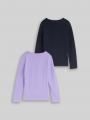 Tom Tailor Langarmshirt mit Print im 2er-Pack - Sweet Purple