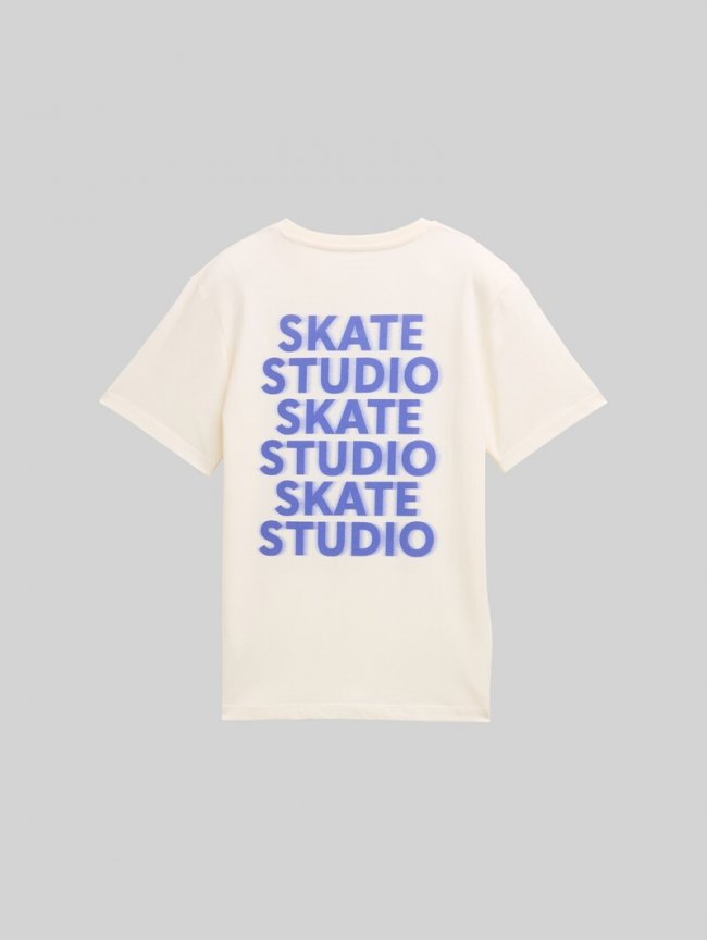 Tom Tailor T-Shirt mit Print - Wool White Tom Tailor T-Shirt mit Print - Wool White