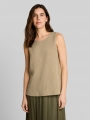 Tom Tailor Crinkle Top mit Seitenschlitzen - Olive White Structure