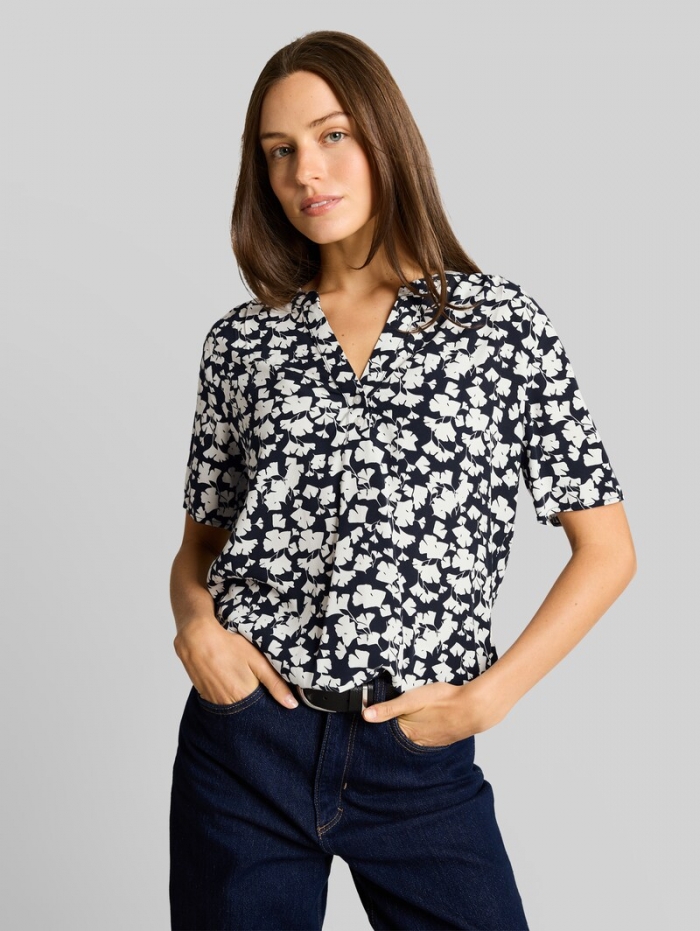 Tom Tailor Bluse mit Muster - Blue Ginkgo Minimal Tom Tailor Bluse mit Muster - Blue Ginkgo Minimal