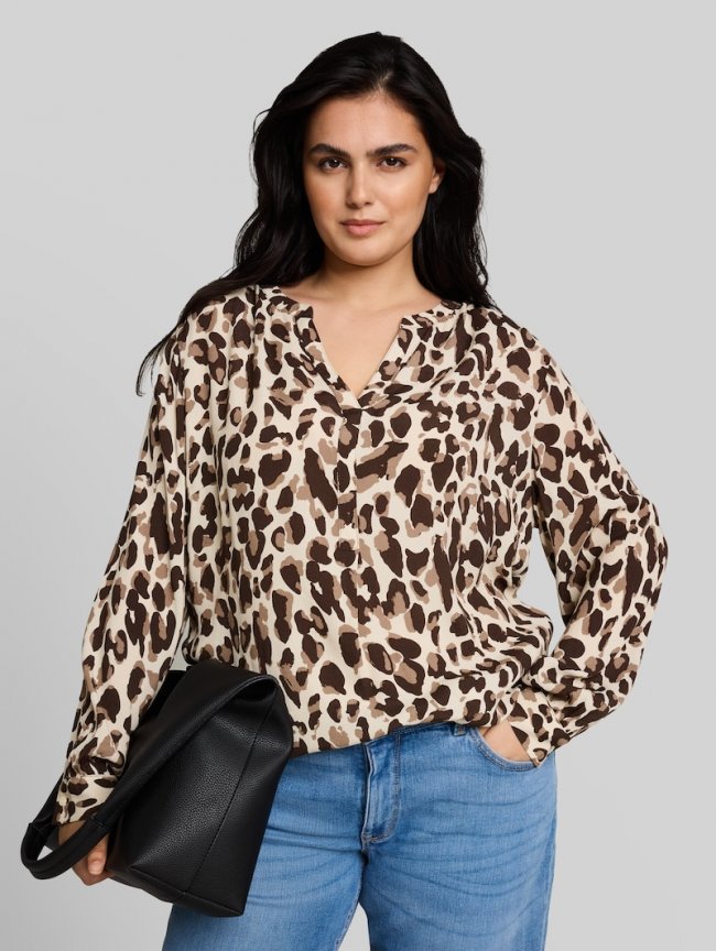 Tom Tailor Plus Size - Bluse aus Viskose - Brown Beige Leo Print Tom Tailor Plus Size - Bluse aus Viskose - Brown Beige Leo Print