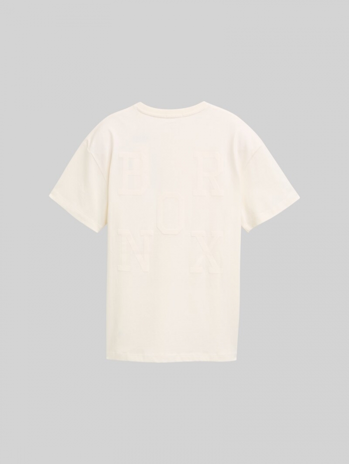Tom Tailor Oversize T-Shirt mit Rückenprint - Wool White Tom Tailor Oversize T-Shirt mit Rückenprint - Wool White