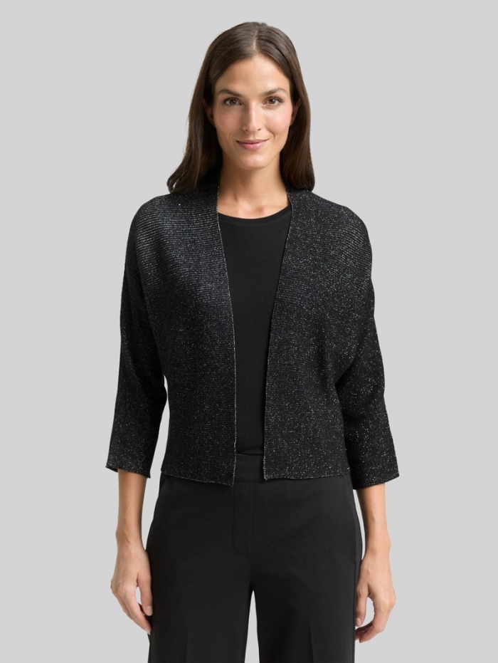 Tom Tailor Cropped Cardigan mit Glitzer-Effekt - Deep Black Tom Tailor Cropped Cardigan mit Glitzer-Effekt - Deep Black
