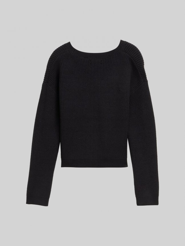 Tom Tailor Cropped Cardigan mit V-Ausschnitt - Heavy Black Tom Tailor Cropped Cardigan mit V-Ausschnitt - Heavy Black