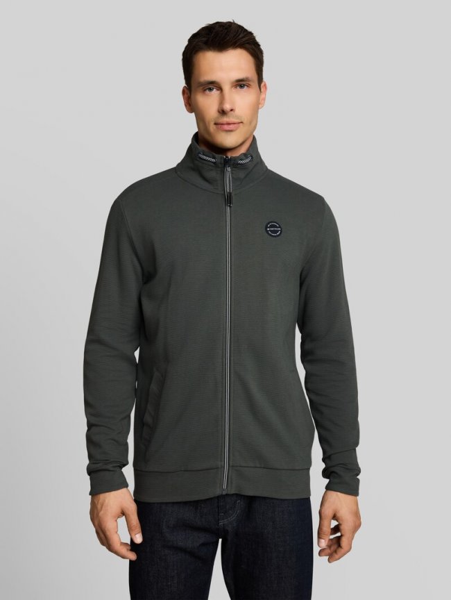 Tom Tailor Sweatjacke aus Baumwolle - Darkest Olive Tom Tailor Sweatjacke aus Baumwolle - Darkest Olive