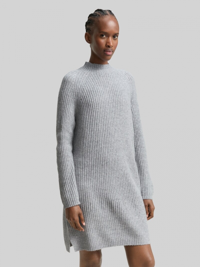 Tom Tailor Strickkleid mit Stehkragen - Cement Grey Mélange Tom Tailor Strickkleid mit Stehkragen - Cement Grey Mélange