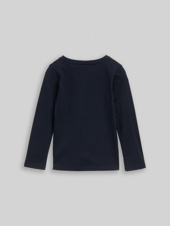 Tom Tailor Langarmshirt mit Wendepailletten - Sky Captain Blue Tom Tailor Langarmshirt mit Wendepailletten - Sky Captain Blue