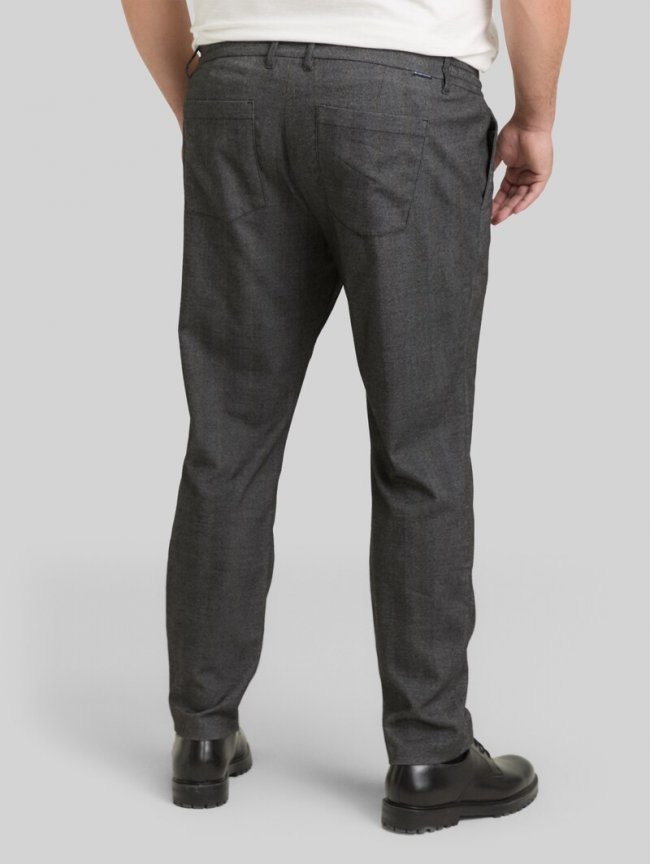 Tom Tailor Plus Size - Regular Fit Chino Hose - Dark Grey Herringbone Stripe Tom Tailor Plus Size - Regular Fit Chino Hose - Dark Grey Herringbone Stripe