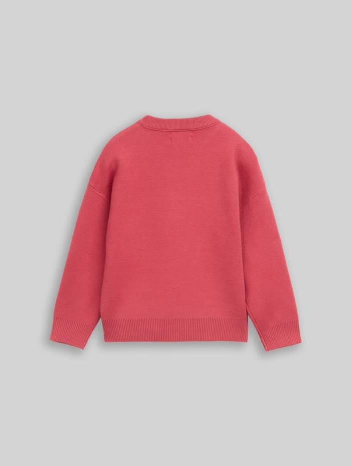 Tom Tailor Oversize Strickpullover mit Print - Berry Red Tom Tailor Oversize Strickpullover mit Print - Berry Red