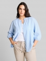 Tom Tailor Plus Size - Bluse mit Leinenanteil - Fjord Blue Irregular Stripe