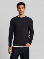 Tom Tailor Strickpullover im 2-in-1-Look - Coal Grey Tom Tailor Strickpullover im 2-in-1-Look - Coal Grey