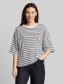 Tom Tailor Oversize T-Shirt mit Streifenmuster - Offwhite Navy Blue Stripe Tom Tailor Oversize T-Shirt mit Streifenmuster - Offwhite Navy Blue Stripe