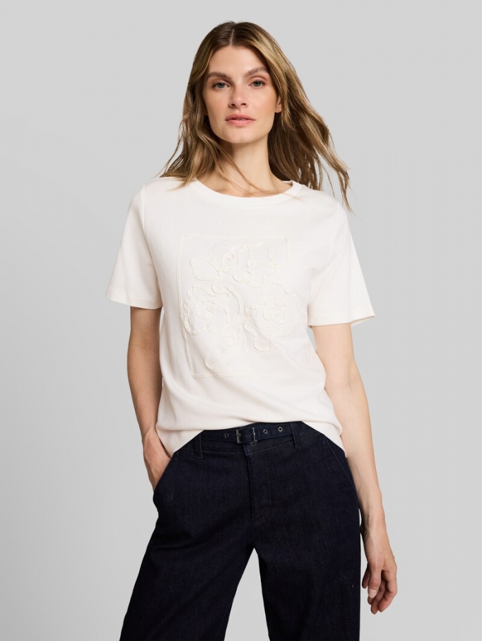 Tom Tailor T-Shirt aus Baumwolle - Off White Tom Tailor T-Shirt aus Baumwolle - Off White