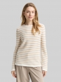 Tom Tailor Strickpullover aus Baumwolle - Sand Stone Offwhite Stripe Tom Tailor Strickpullover aus Baumwolle - Sand Stone Offwhite Stripe