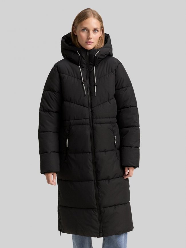 Tom Tailor Puffer-Mantel mit Kapuze - Deep Black Tom Tailor Puffer-Mantel mit Kapuze - Deep Black