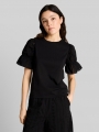 Tom Tailor Loose Fit T-Shirt mit Lochstickereien - Deep Black Tom Tailor Loose Fit T-Shirt mit Lochstickereien - Deep Black