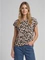 Tom Tailor T-Shirt mit Allover-Print - Brown Beige Leo Print Tom Tailor T-Shirt mit Allover-Print - Brown Beige Leo Print