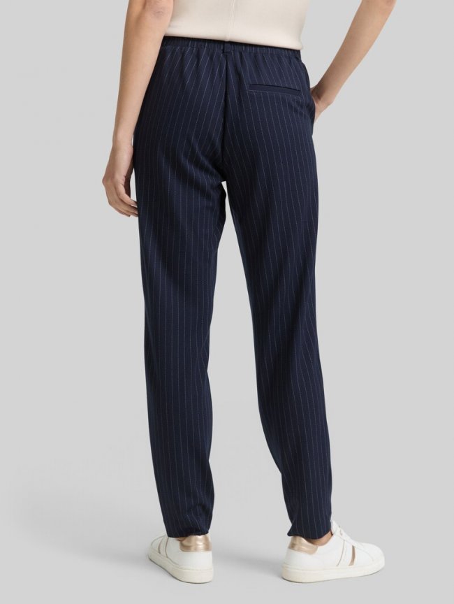 Tom Tailor Loose Fit Hose mit Nadelstreifen - Navy White Pinstripe Tom Tailor Loose Fit Hose mit Nadelstreifen - Navy White Pinstripe