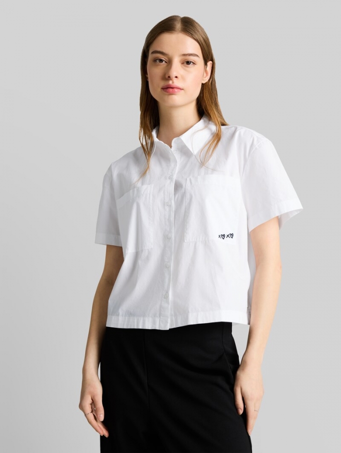 Tom Tailor Boxy Fit Bluse aus Baumwolle - White Tom Tailor Boxy Fit Bluse aus Baumwolle - White