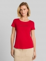 Tom Tailor T-Shirt mit Glitzer-Logo - Soft Scarlet Red Tom Tailor T-Shirt mit Glitzer-Logo - Soft Scarlet Red