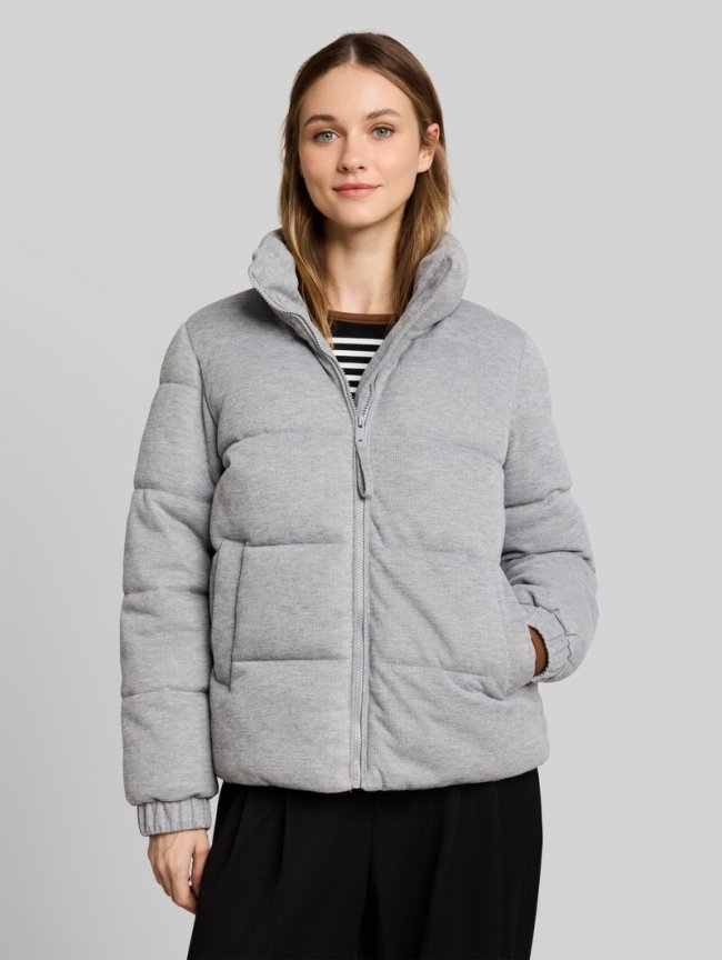 Tom Tailor Cosy Puffer-Jacke mit Stehkragen - Light Soft Grey Melange Tom Tailor Cosy Puffer-Jacke mit Stehkragen - Light Soft Grey Melange