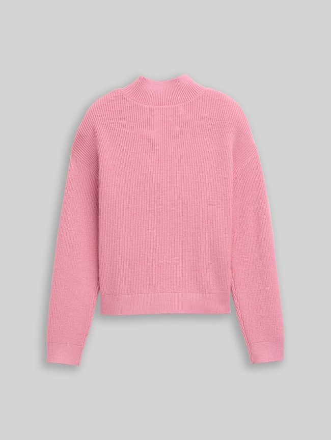 Tom Tailor Strickpullover mit Stehkragen - Soft Tulip Tom Tailor Strickpullover mit Stehkragen - Soft Tulip