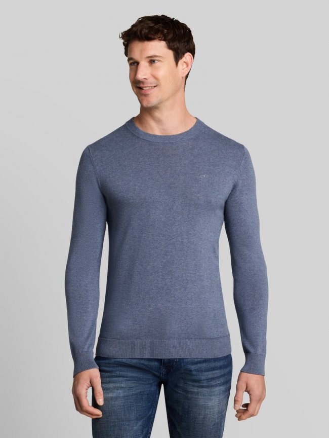 Tom Tailor Strickpullover aus Baumwolle - Vintage Indigo Blue Melange Tom Tailor Strickpullover aus Baumwolle - Vintage Indigo Blue Melange