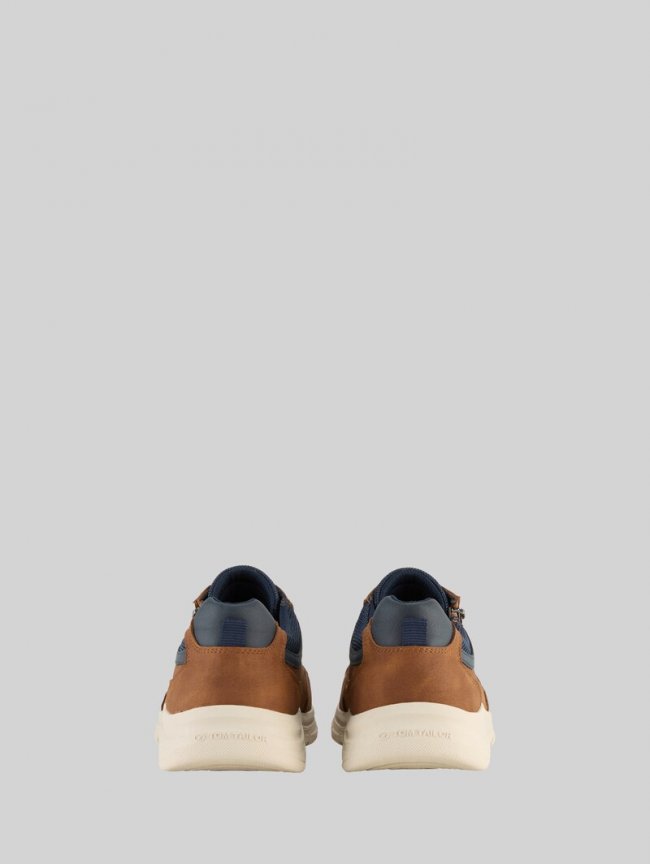 Tom Tailor Sneaker aus strukturiertem Lederimitat - Cognac Tom Tailor Sneaker aus strukturiertem Lederimitat - Cognac