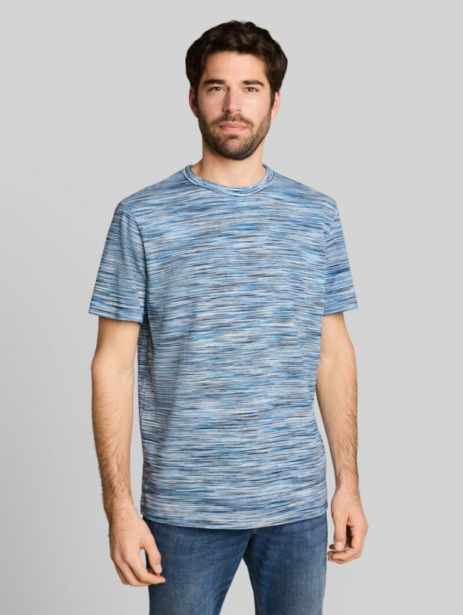 Tom Tailor Piqué T-Shirt in Melange-Optik - Blue White Spacedye Pique Tom Tailor Piqué T-Shirt in Melange-Optik - Blue White Spacedye Pique
