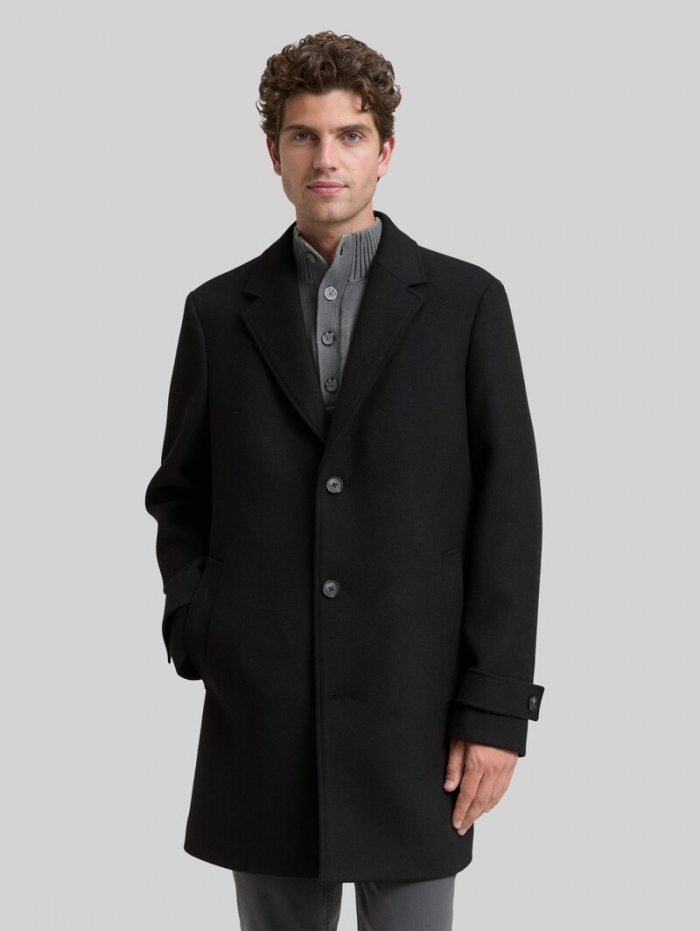 Tom Tailor Wollmantel mit Reverskragen - Black Tom Tailor Wollmantel mit Reverskragen - Black