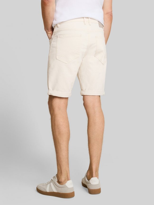 Tom Tailor TTJOSH REGULAR SLIM Jeans Shorts - Raw Offwhite Denim Tom Tailor TTJOSH REGULAR SLIM Jeans Shorts - Raw Offwhite Denim