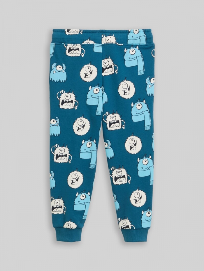 Tom Tailor Basic Jogginghose mit Allover-Print - Bluish Cozy Monster Design Tom Tailor Basic Jogginghose mit Allover-Print - Bluish Cozy Monster Design